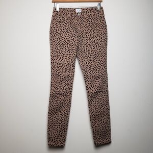 J. CREW Leopard Print Denim Skinny Jeans